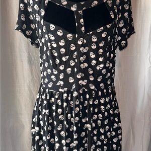 Hot Topic Black Mini Dress with White Skull Print